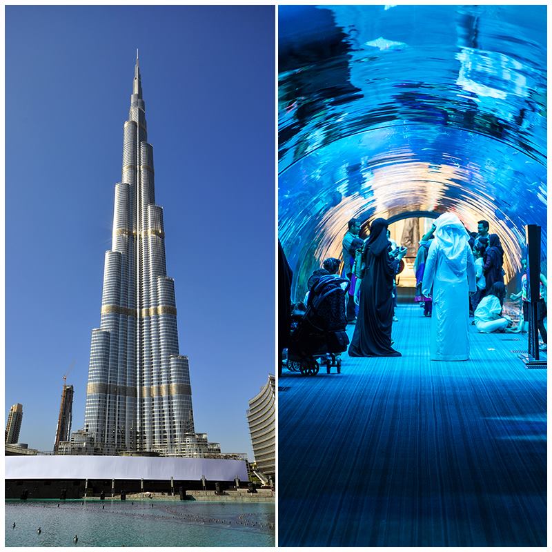 Dubai Aquarium and Burj Khalifa