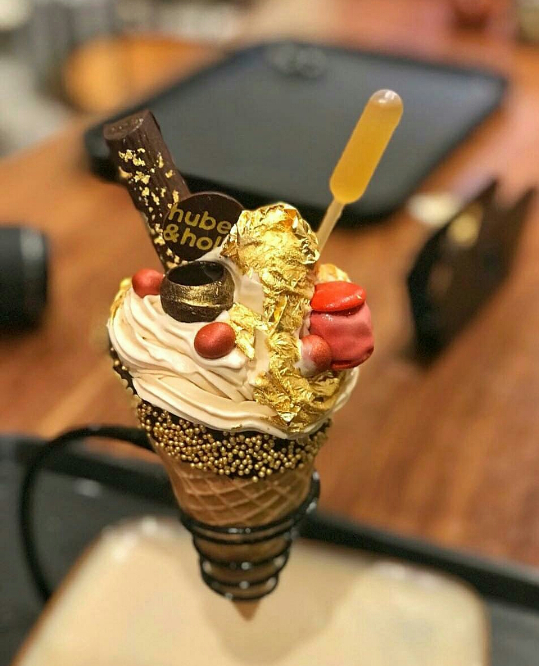 Gold studded ice cream