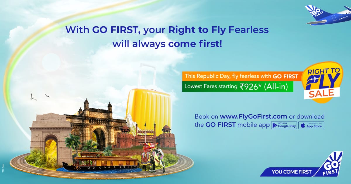 Exercise Your Right To Fly With Go First Republic Day Sale Starting At ₹926!