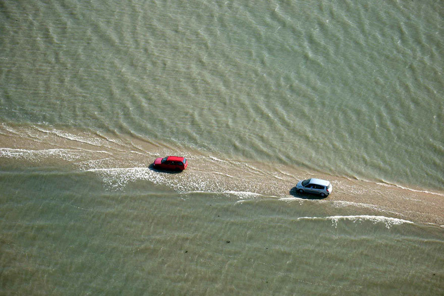 Beware! This Road In France Disappears Underwater Twice A Day