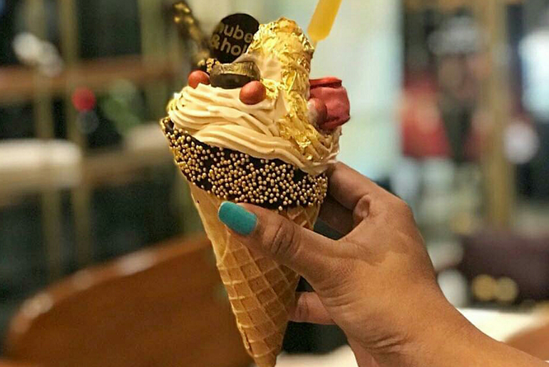 Gold studded ice cream