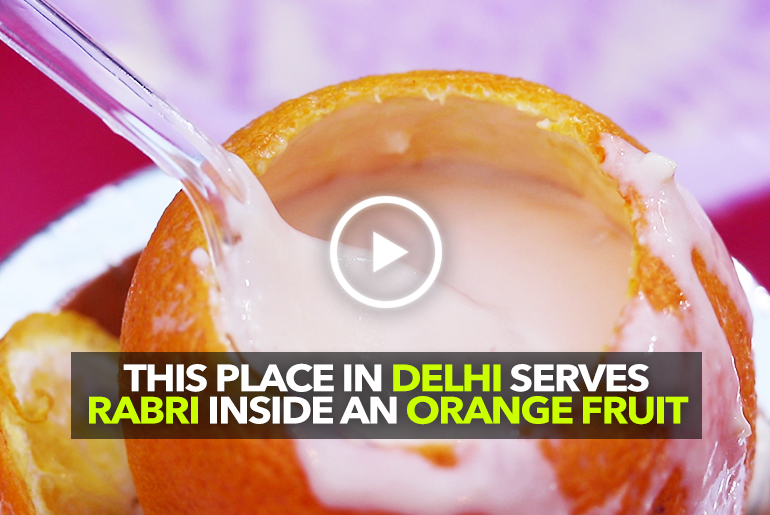 This Shop In Delhi Serves Rabri In An Orange Fruit