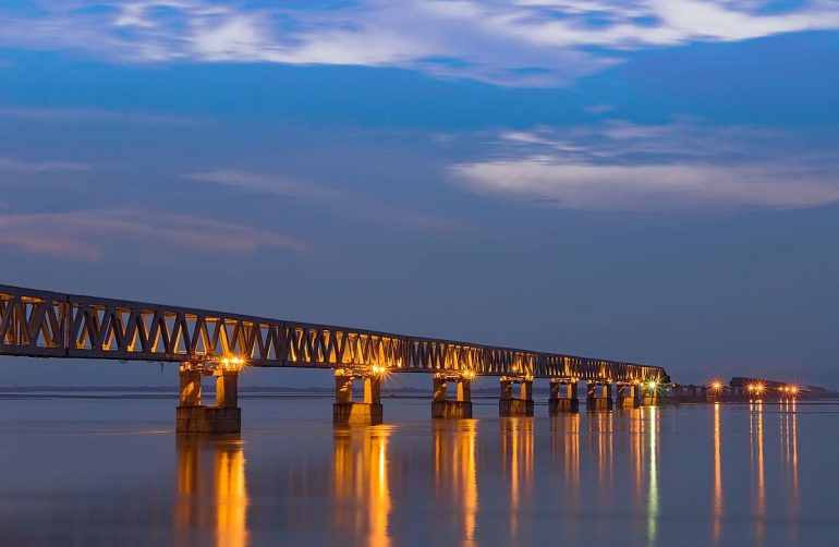 India’s Longest Rail Road Bridge In Assam