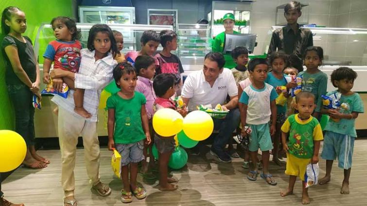 Slum Kids First Guests At A Newly Opened Subway Outlet In Jalandhar