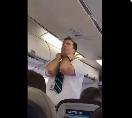 Video Of Flight Attendant Using Unconventional Ways To Demonstrate Instructions Goes Viral