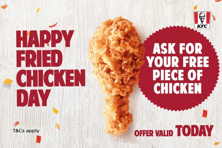 KFC Is Giving Away Free Fried Chicken For 1 Day Only & We Cannot Keep Calm