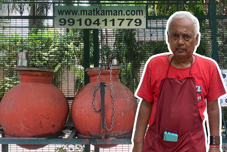 72 Year Old Cancer Survivor ‘Matka Man’ Serves Water & Salad To The Needy in Delhi