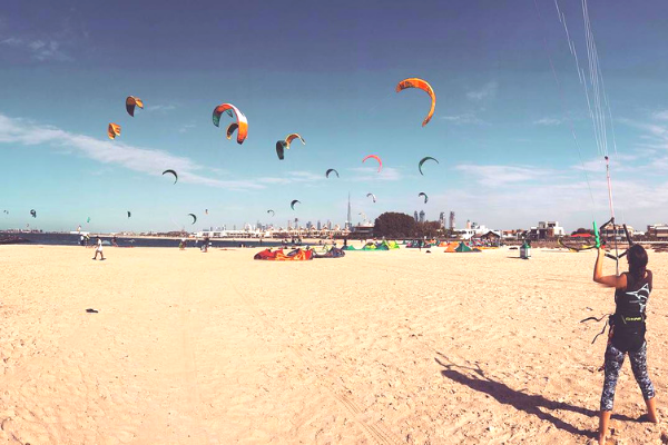 Kite Surfing at Kite Beach Dubai