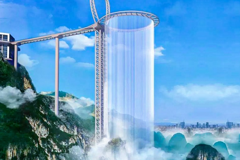 Visit Guangdong’s Highest Sky Corridor Waterfall Walkway In China