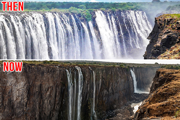 World’s Largest Waterfall – Victoria Falls Dries Up Due To Drought In Africa