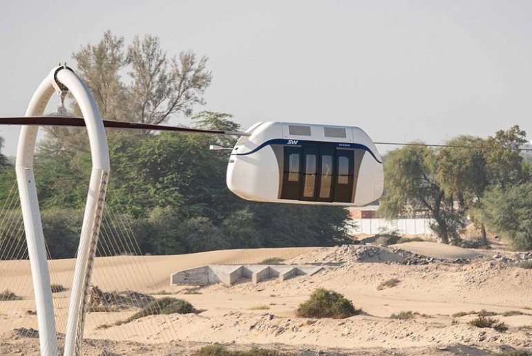 Passengers Travel By High-Speed Electric Sky Pods For The First Time In Sharjah