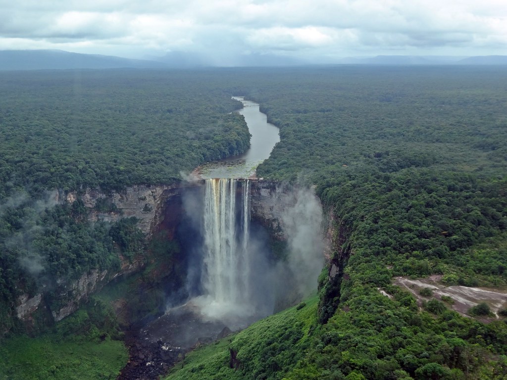 Kaieteur Falls In The Amazon Rainforest Is The Largest Single-Drop Waterfall In The World