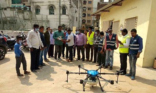 bbmp drones sanitize bangalore 