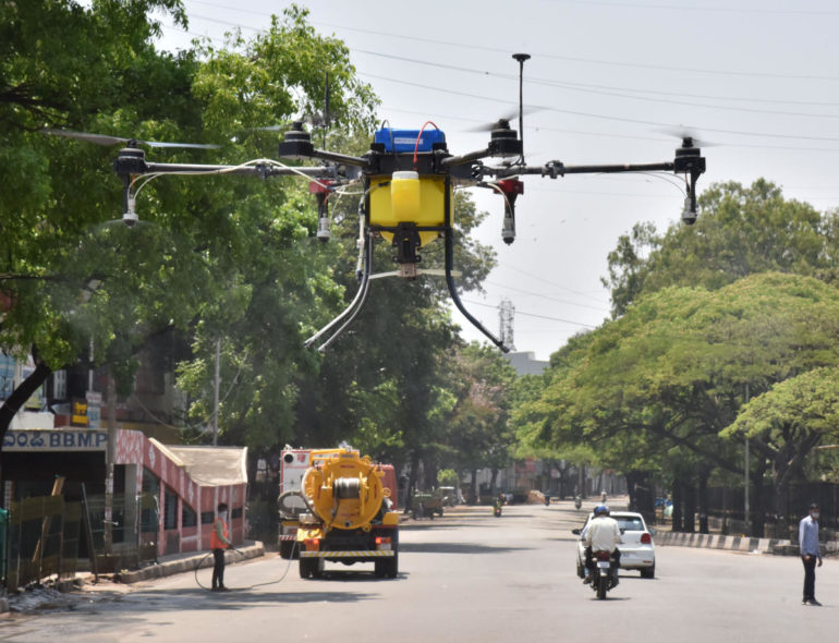 Tech Savvy BBMP Uses Drones To Sanitize Major Locations In Bangalore