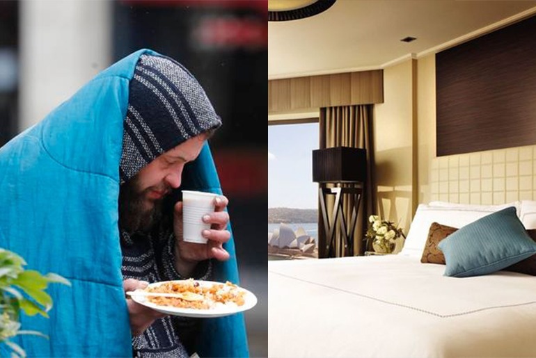 australia homeless people five star hotels