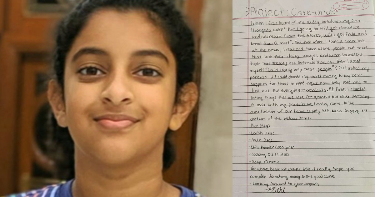 An 11-Year-Old Girl Has Raised ₹9.2 Lakh In Hyderabad To Feed The Poor Amid Lockdown
