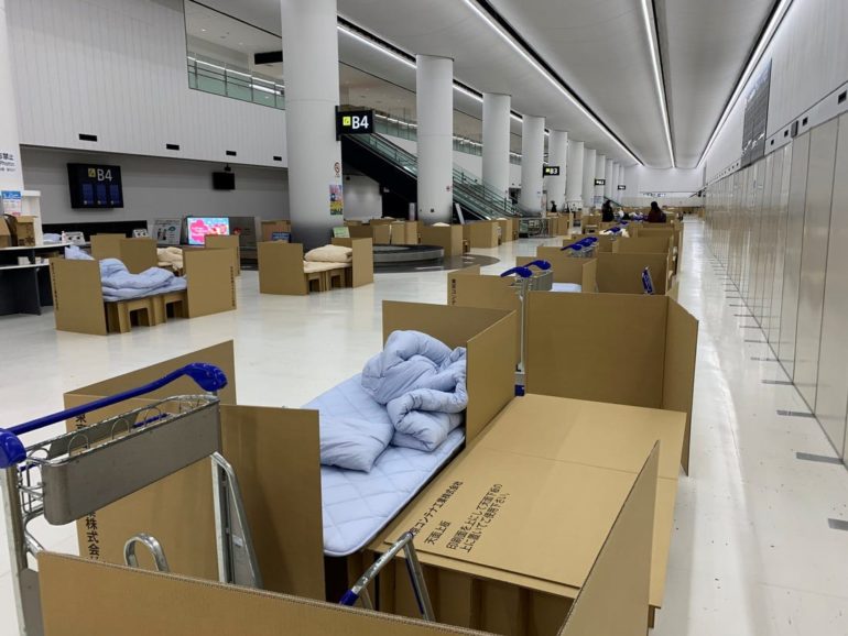 Japan’s Narita Airport Offers Beds Made Of Cardboard For Passengers Awaiting COVID-19 Test Results
