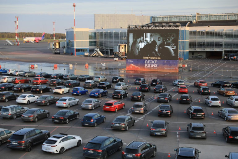 An Airport In Lithuania Is Now A Massive Drive-in Movie Theatre
