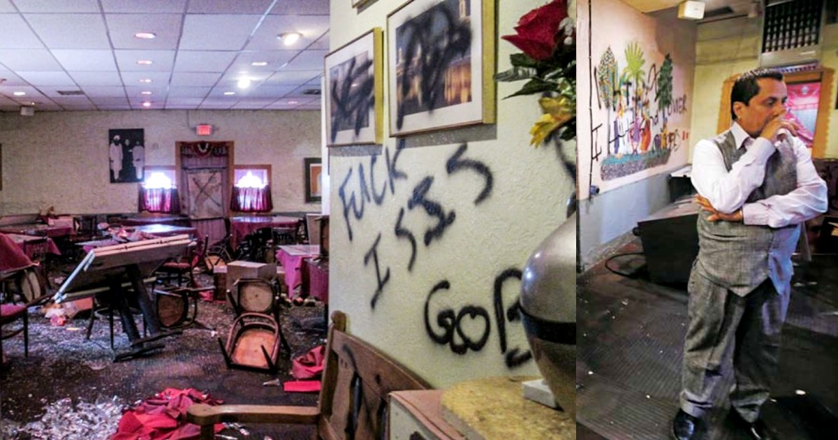 Indian Restaurant Vandalised In The USA With Racist Graffiti