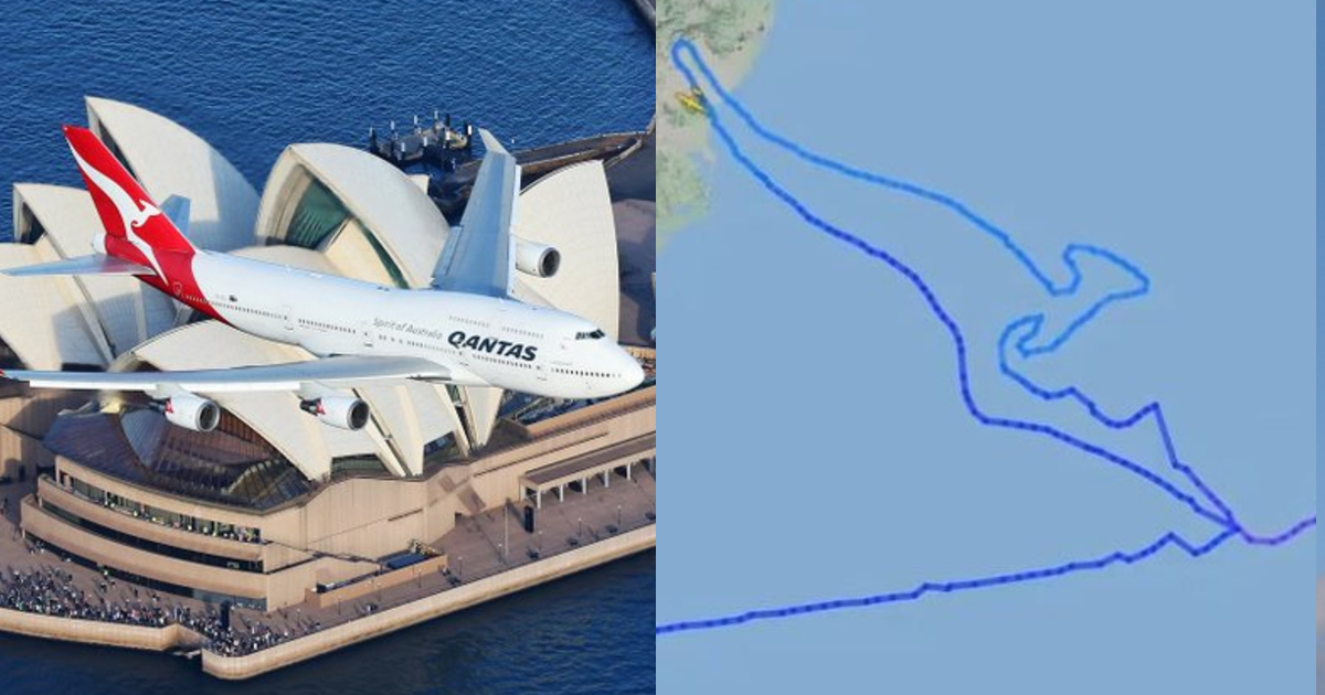 Qantas’ Last Boeing 747 Draws Kangaroo Logo In Sky During Final Flight