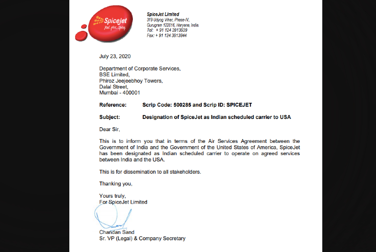 SpiceJet India-US Air Bubble
