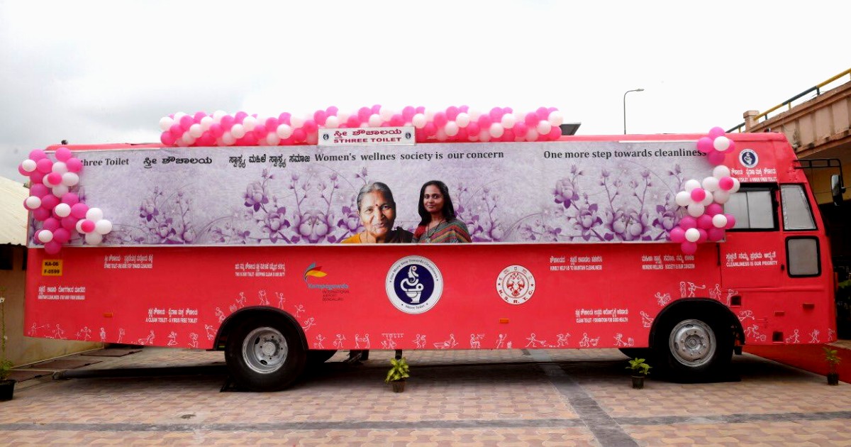 This Old Bengaluru Bus Is Now Converted Into A Solar Powered Toilet For Women