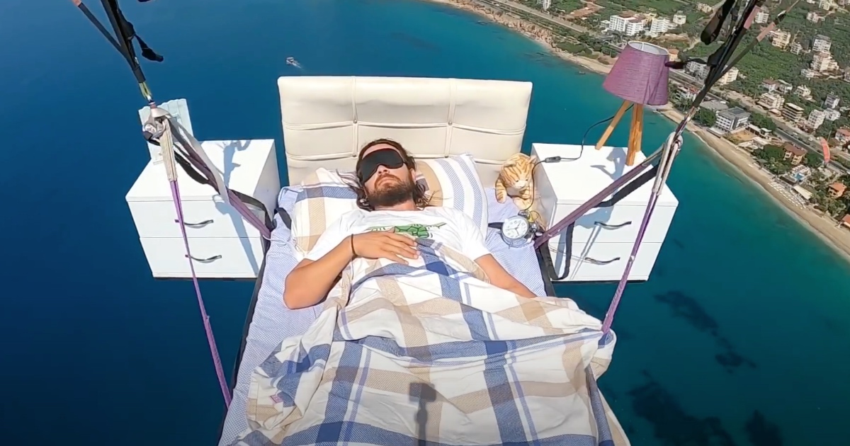 Turkish Man Paraglides While Sleeping In Bed, Takes Nap Mid-Air