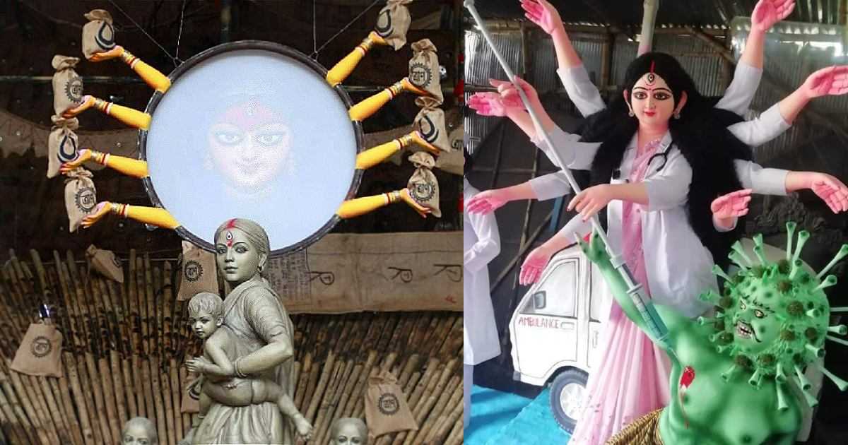 7 Durga Puja Pandals In West Bengal That Beautifully Depict The Hard Times Of 2020