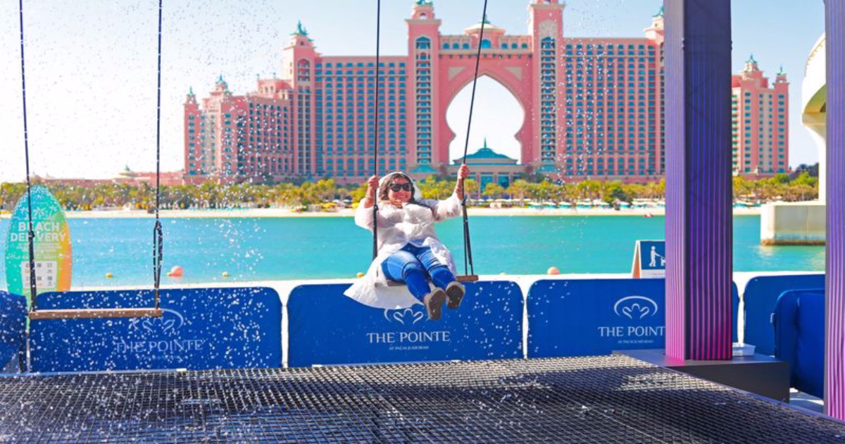 Dubai Gets Its First Ever Water Swing Ahead Of The Opening Of The Palm Fountain