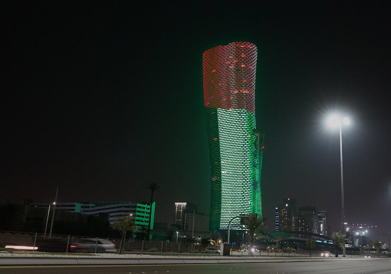 In Photos: Landmark Buildings In The UAE Light Up To Celebrate Flag Day