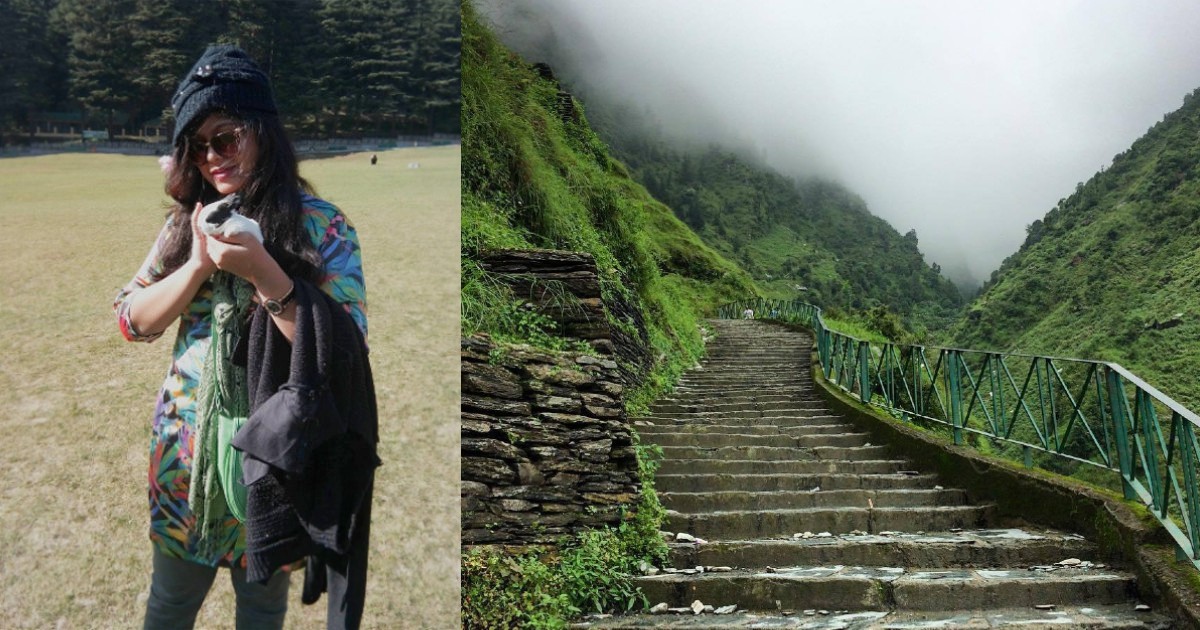 We Stayed At This Lush Green Village Near Dharamshala With A Gorgeous Waterfall And A Shrine