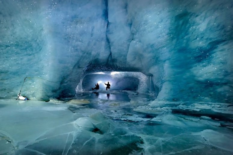 Breathtaking Ice Cave Formed Naturally In The Swiss Alps Looks Like A Cathedral