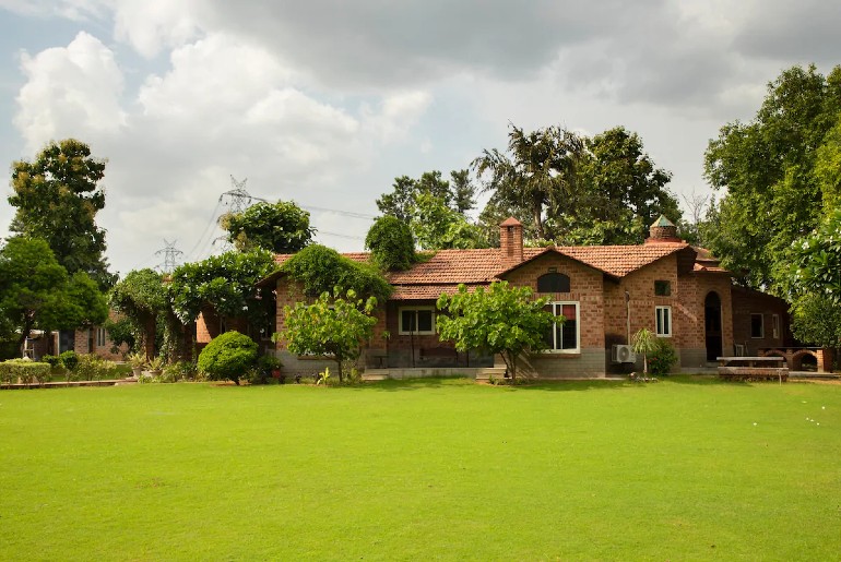 farm house on hill