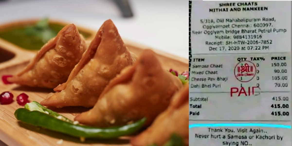 This Chennai Restaurant Urges Foodies To Never Hurt The “Fillings” Of A Samosa By Saying No