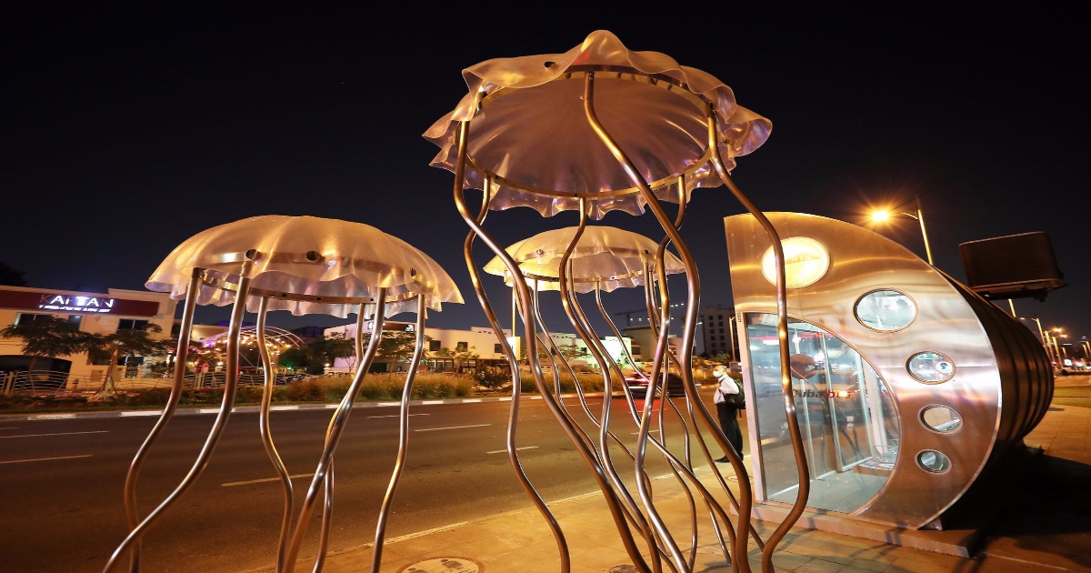 From A Radio To Jellyfish: International Artists Give Dubai Bus Stops A Stunning Makeover