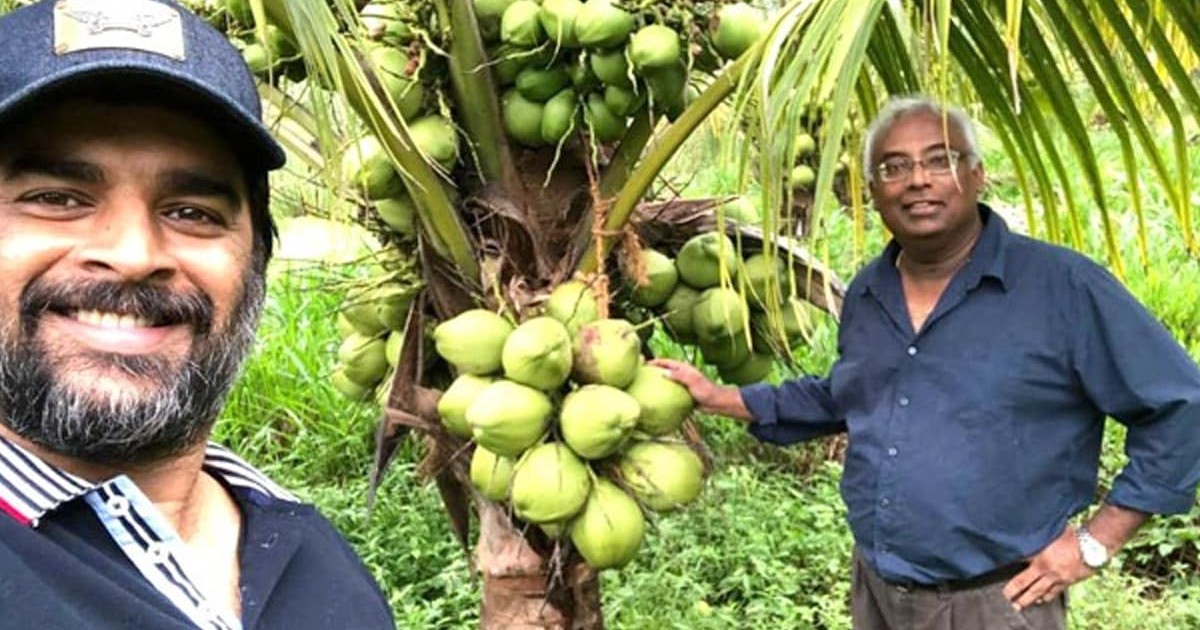 R Madhavan Transforms Barren Land In Tamil Nadu Into Lush Green Coconut Farm