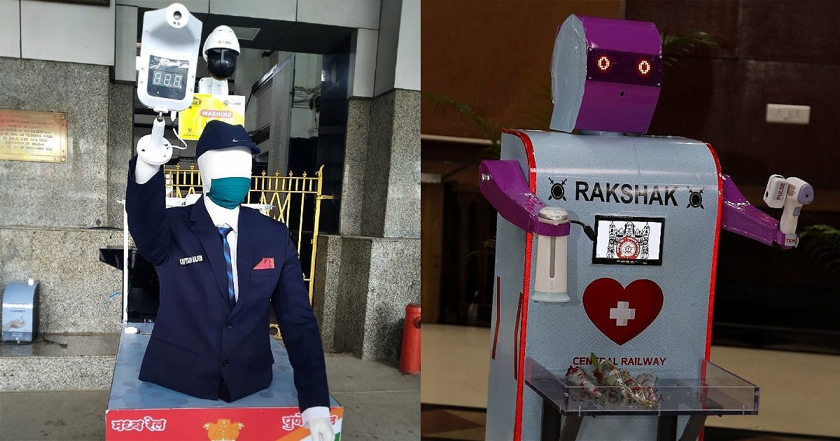 Central Railway Takes Help Of Robots To Give Masks & Screen Passengers At Stations