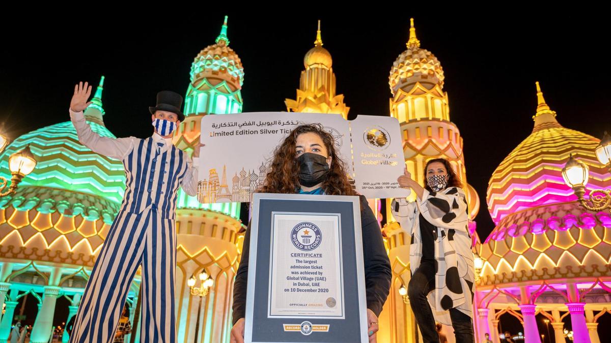 Global Village Breaks Another World Record With A 2.7 Meters Giant Ticket 