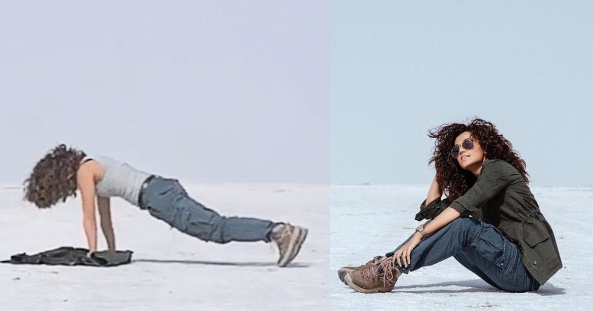 Taapsee Pannu Does Pushups In The Middle Of Rann Of Kutch & Shares Touristy Video