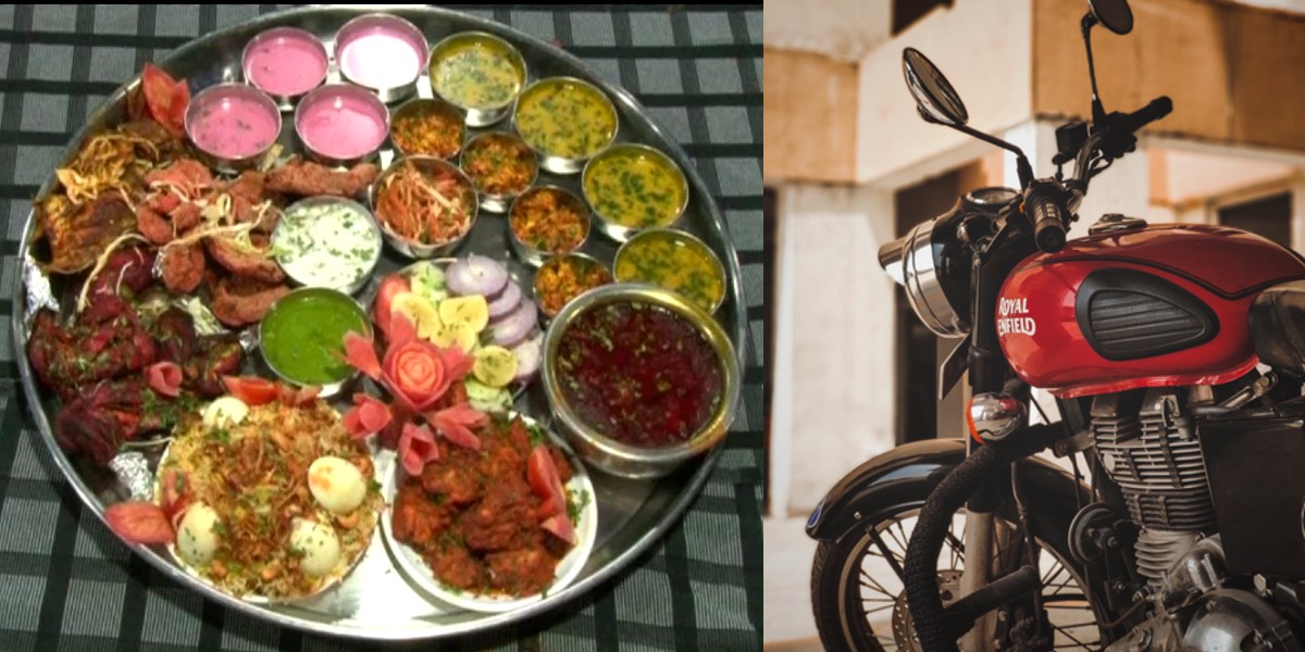 Finish A Massive 4kg Thali In This Pune Restaurant & Win A Royal Enfield Bike
