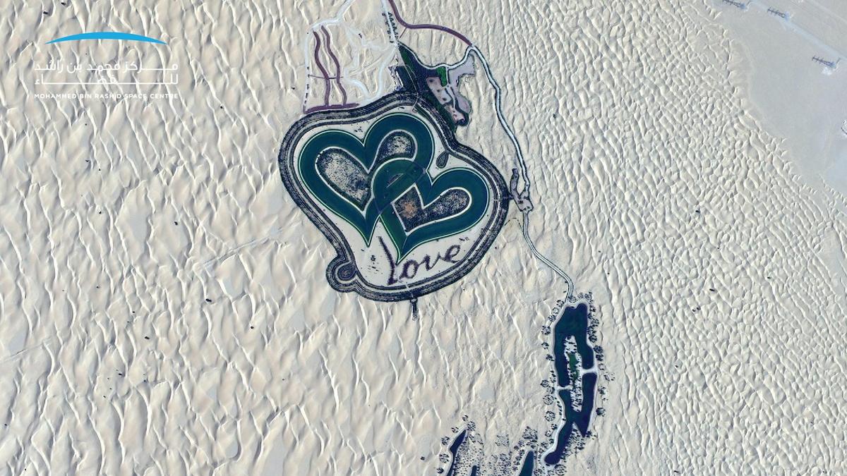 Dubai’s Love Lake Captured From The Space By UAE-Made Satellite