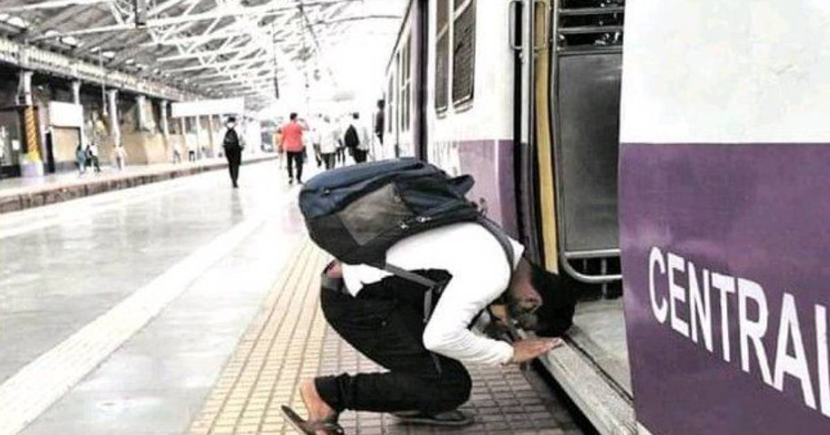 Mumbai Man Bows Down Before Boarding Local; Viral Pic Captures Touching Moment