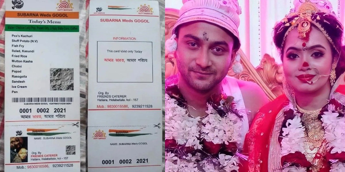 Kolkata Couple Designs Wedding Menu Inspired By An Aadhaar Card; Amuses Social Media