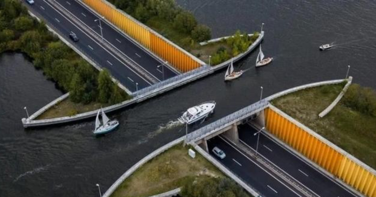 It’s Magic! This Water Bridge In Netherlands Seems To Disappear For 3 Metres Along With The Cars