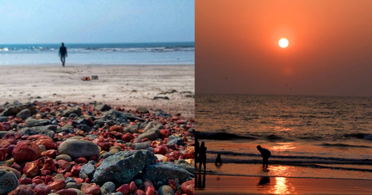 Watch The Arabian Sea Turn Shades Of Red At This Maharashtra Beach Covered With Red Pebbles