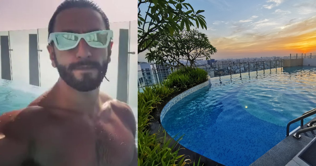 Ranveer Singh Takes Dip In Rooftop Pool With Stunning Views