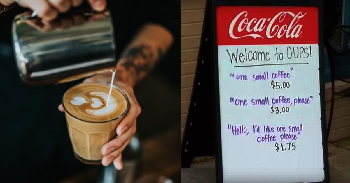 CUPS Cafe Sets Coffee Price Depending On How Polite You’re To The Staff