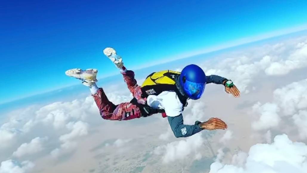 Formula One Superstar Lewis Hamilton Performs Skydive Stunts In Dubai