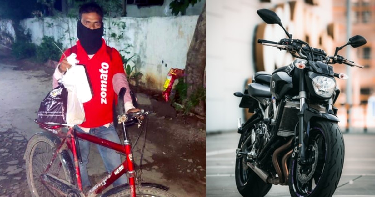 hyderabad zomato delivery man gets bike