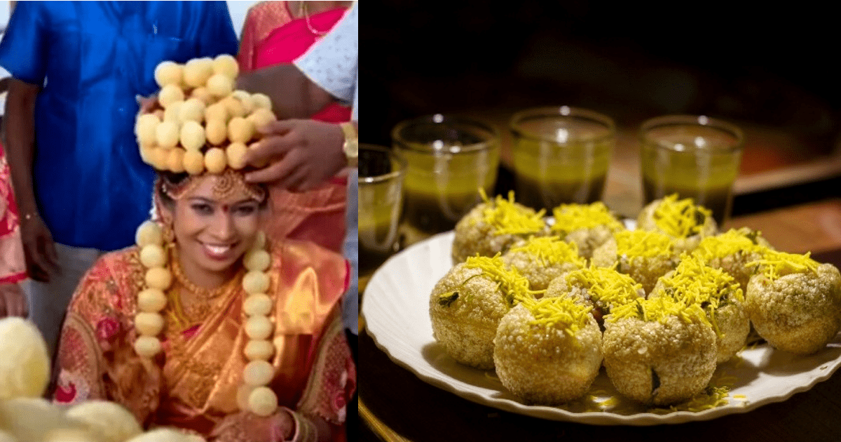 Bride Wears Crown & Garland Made Of Pani Puri To Show Her Love For The Snack